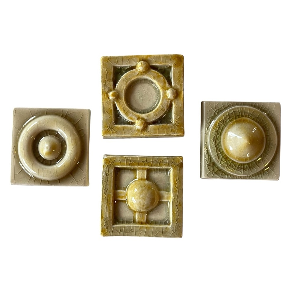 Ceramic tile refrigerator magnets - set of 4